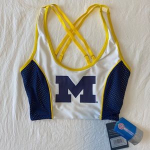 Small University of Michigan athletic crop t/ bra
